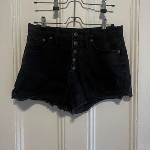 Madewell Black Button Fly Denim Shorts - Sz 29
